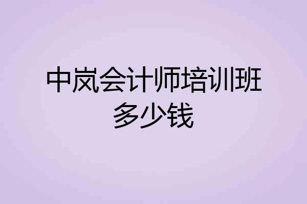 中岚会计师培训班多少钱