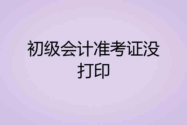 初级会计准考证没打印