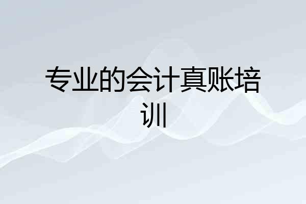 专业的会计真账培训
