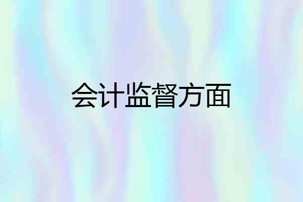 会计监督方面