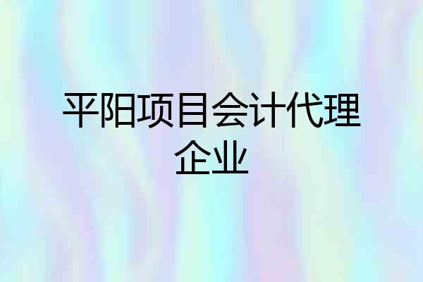 平阳项目会计代理企业