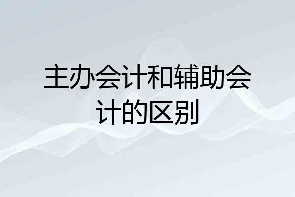 主办会计和辅助会计的区别