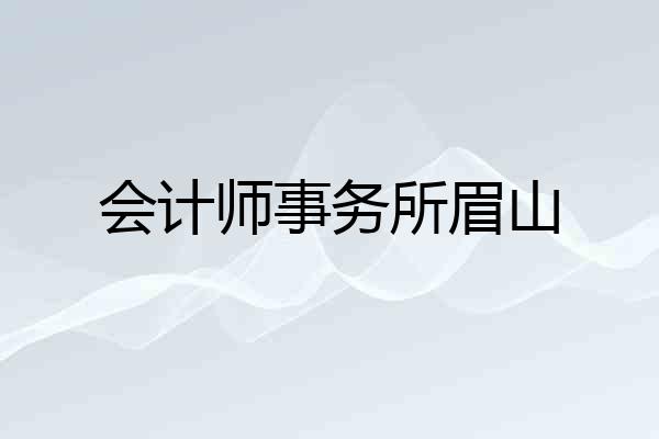 会计师事务所眉山