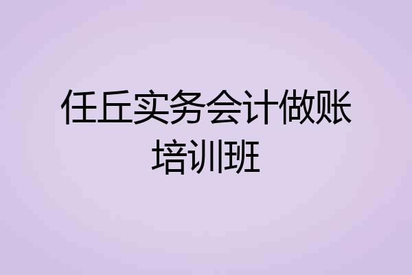 任丘实务会计做账培训班