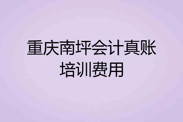 重庆南坪会计真账培训费用