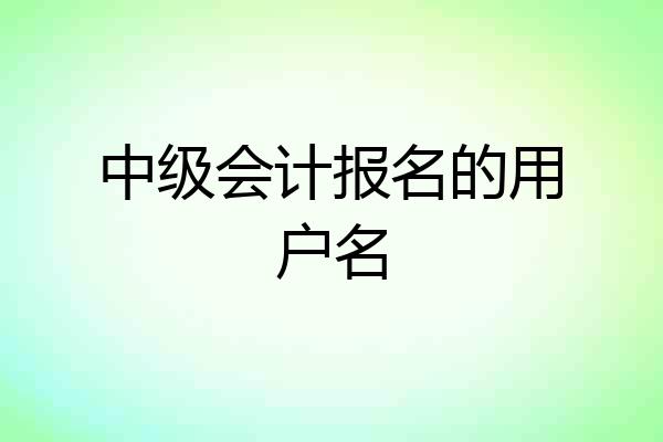 中级会计报名的用户名