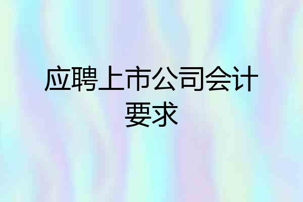 应聘上市公司会计要求