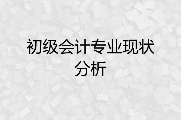初级会计专业现状分析