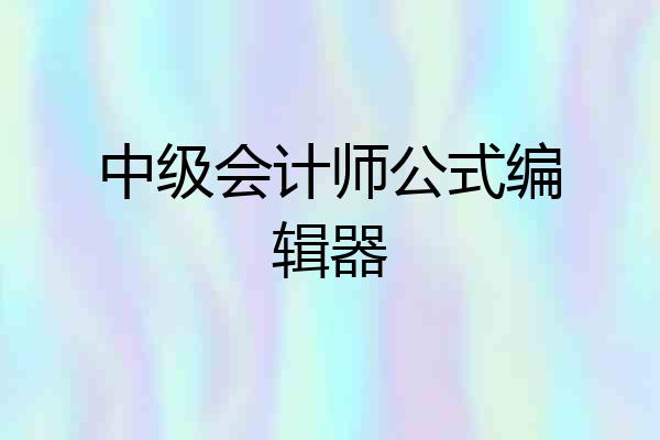 中级会计师公式编辑器