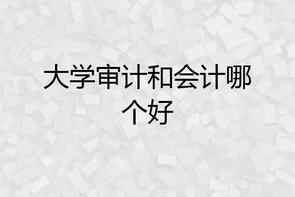 大学审计和会计哪个好