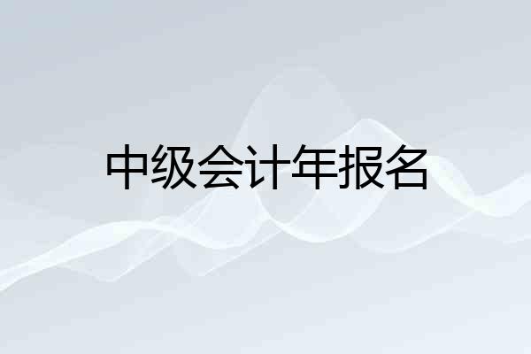 中级会计年报名