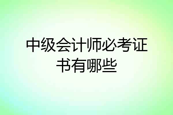 中级会计师必考证书有哪些