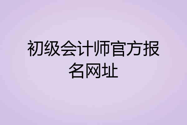 初级会计师官方报名网址