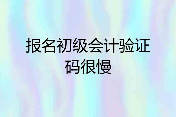 报名初级会计验证码很慢