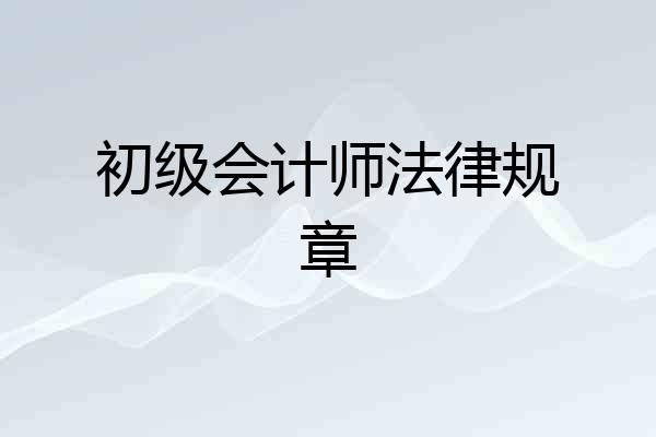 初级会计师法律规章