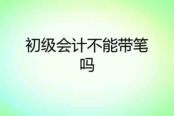 初级会计不能带笔吗