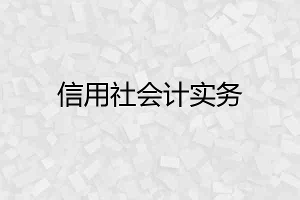 信用社会计实务