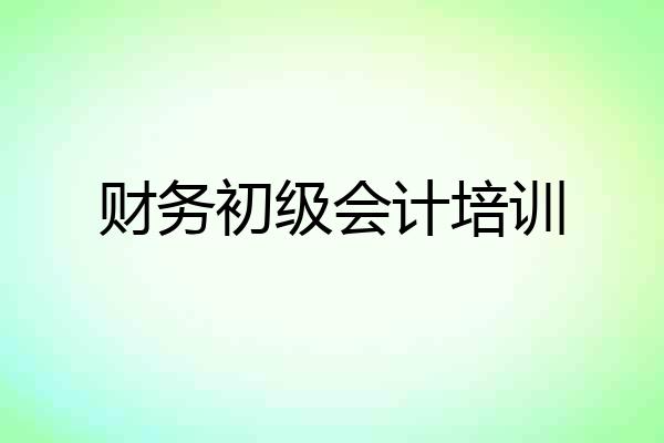 财务初级会计培训