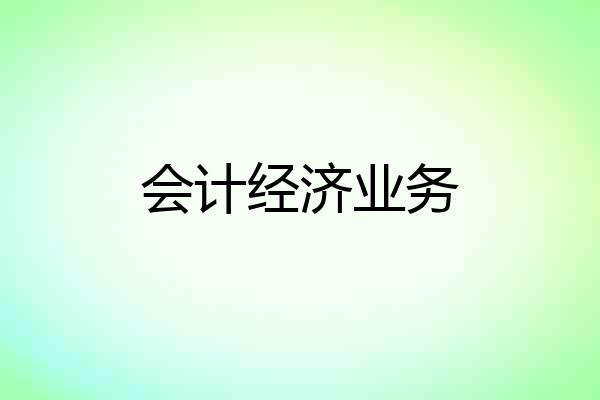 会计经济业务