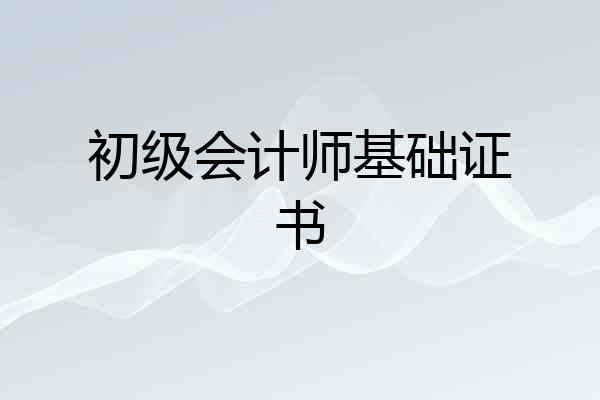 初级会计师基础证书
