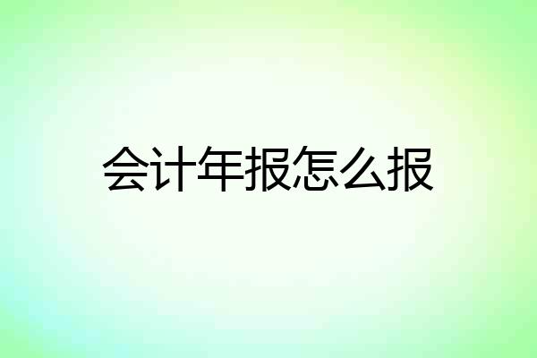 会计年报怎么报