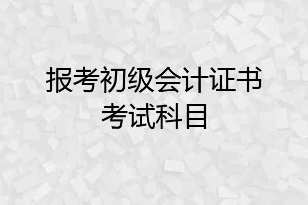 报考初级会计证书考试科目