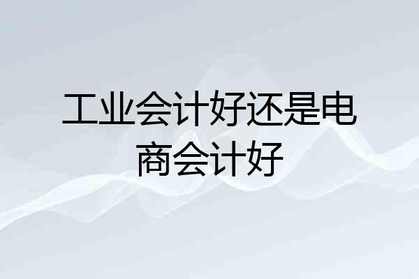 工业会计好还是电商会计好