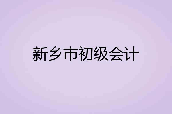 新乡市初级会计