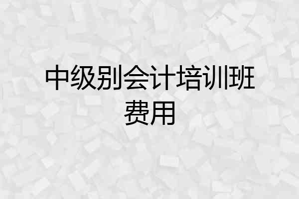 中级别会计培训班费用