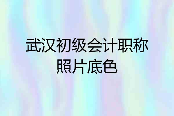 武汉初级会计职称照片底色