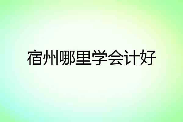 宿州哪里学会计好