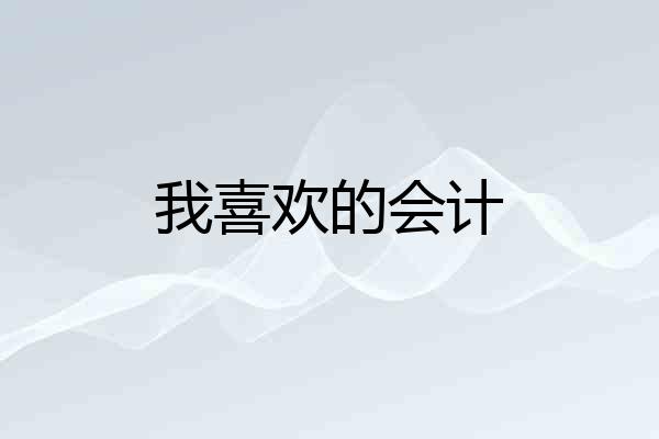 我喜欢的会计