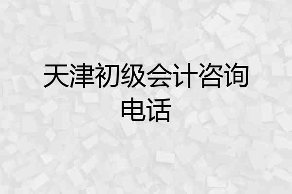 天津初级会计咨询电话