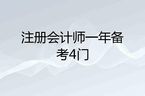 注册会计师一年备考4门
