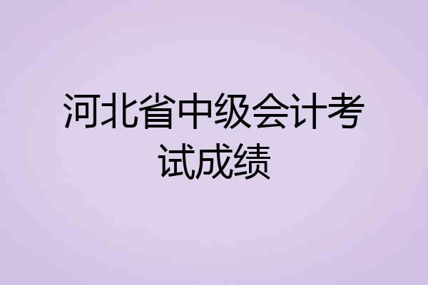 河北省中级会计考试成绩