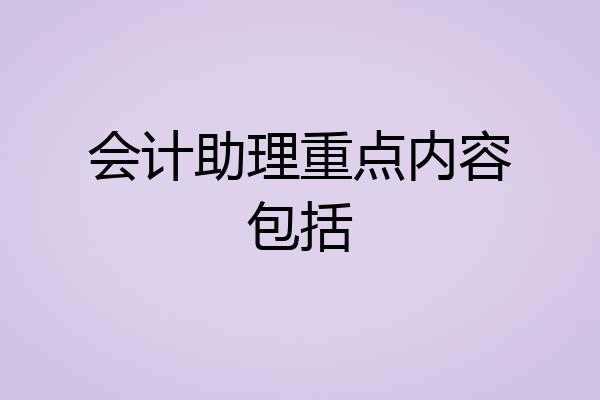 会计助理重点内容包括
