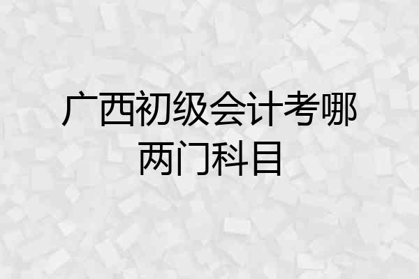 广西初级会计考哪两门科目
