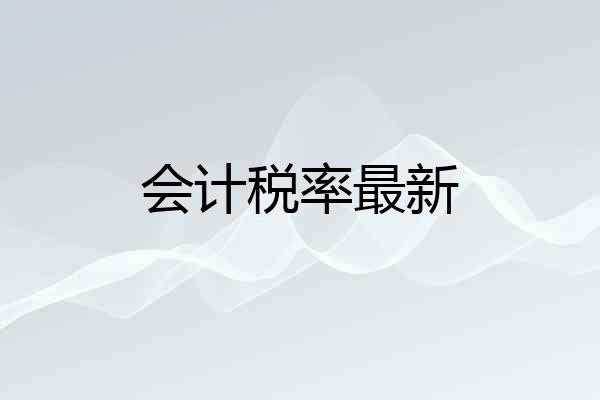 会计税率最新
