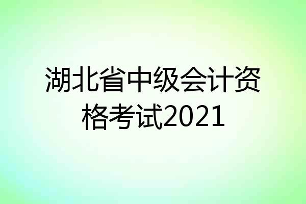 湖北省中级会计资格考试2021