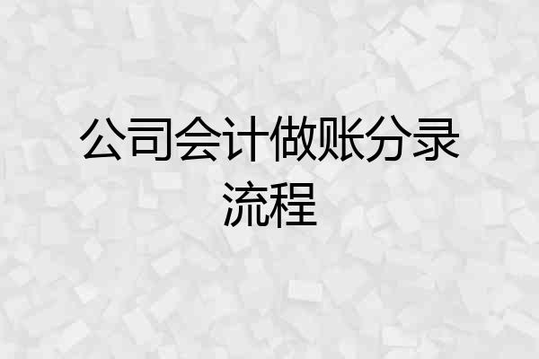 公司会计做账分录流程