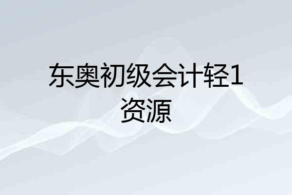 东奥初级会计轻1资源