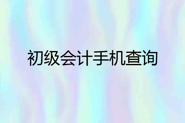 初级会计手机查询