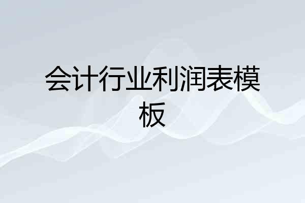 会计行业利润表模板