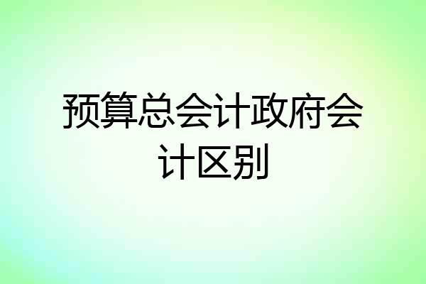预算总会计政府会计区别
