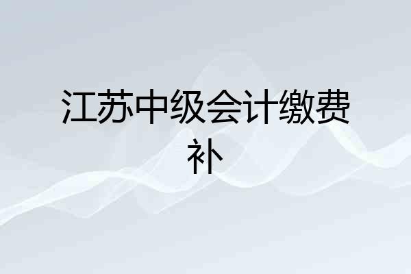 江苏中级会计缴费补