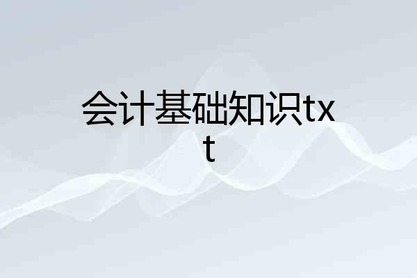 会计基础知识txt