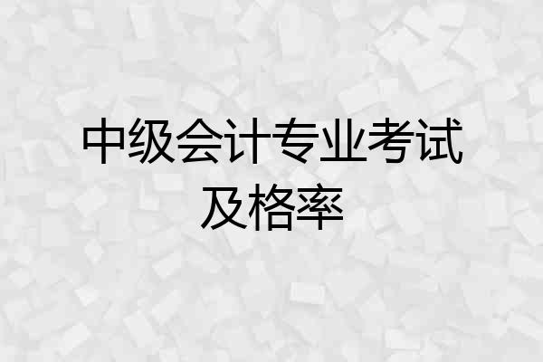 中级会计专业考试及格率