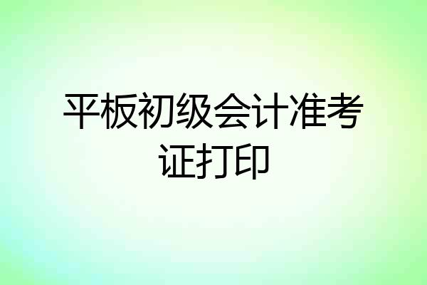 平板初级会计准考证打印