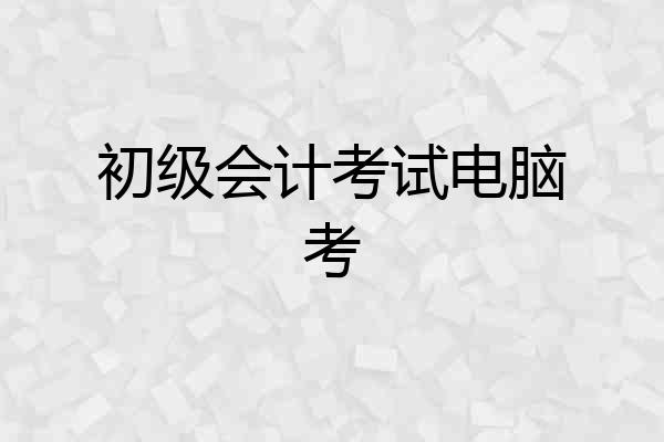 初级会计考试电脑考