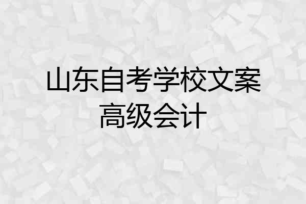 山东自考学校文案高级会计